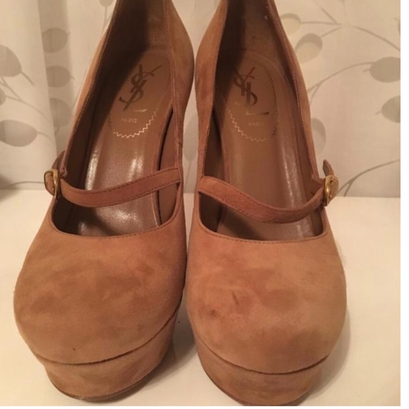 YSL Saint Laurent Nude Brown Palais Pumps - Picture 1 of 3